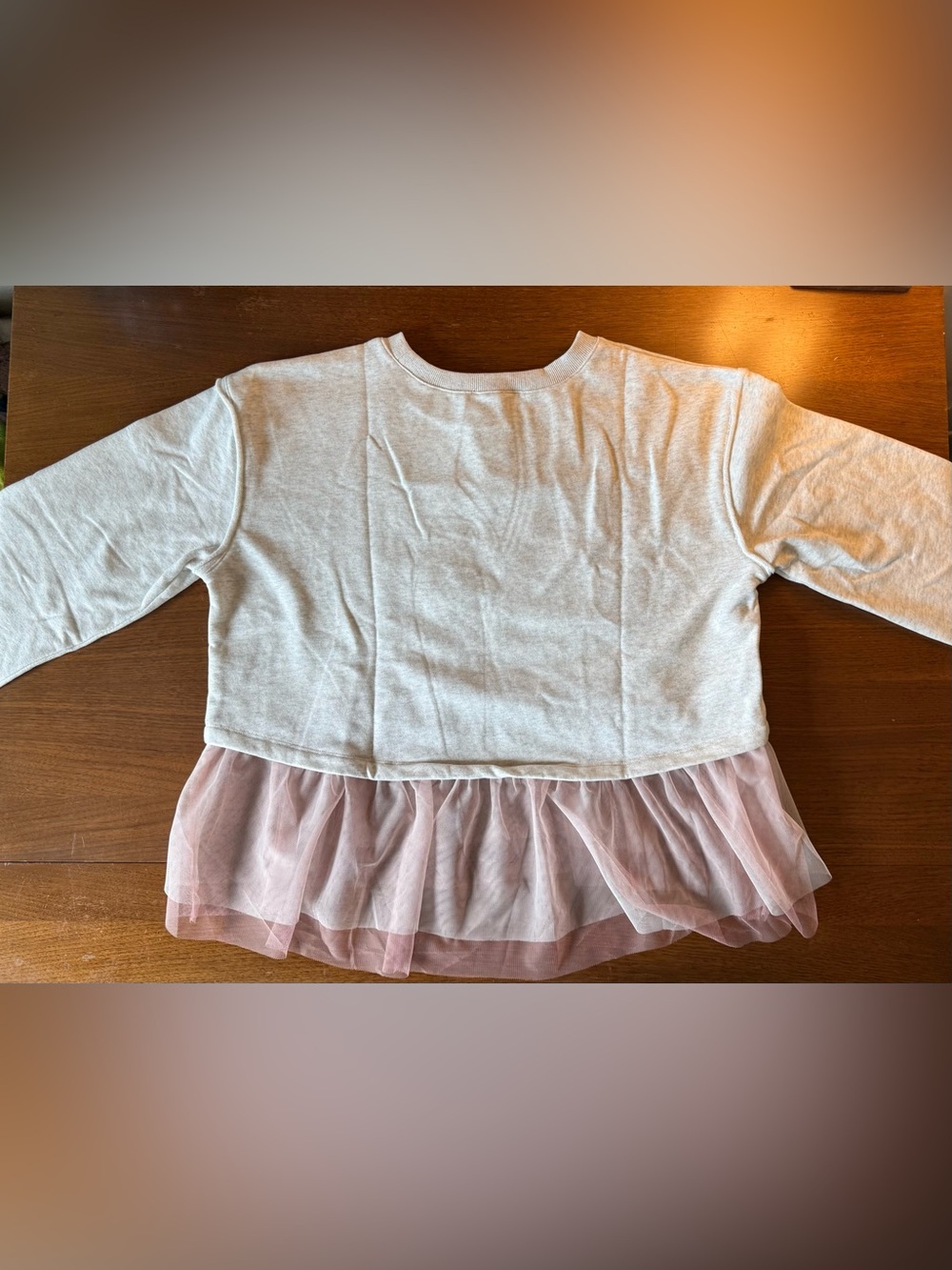 Hem & Thread Gray Pullover with Blush Tulle Tiered Hem - Picture 14 of 15
